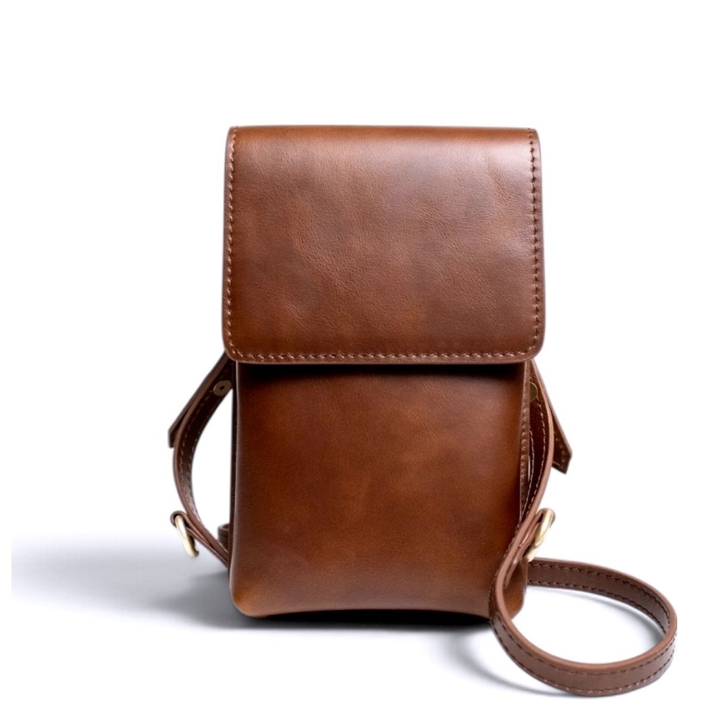 Andar The Little Lou Phone Crossbody Bag Timber Brown Leather